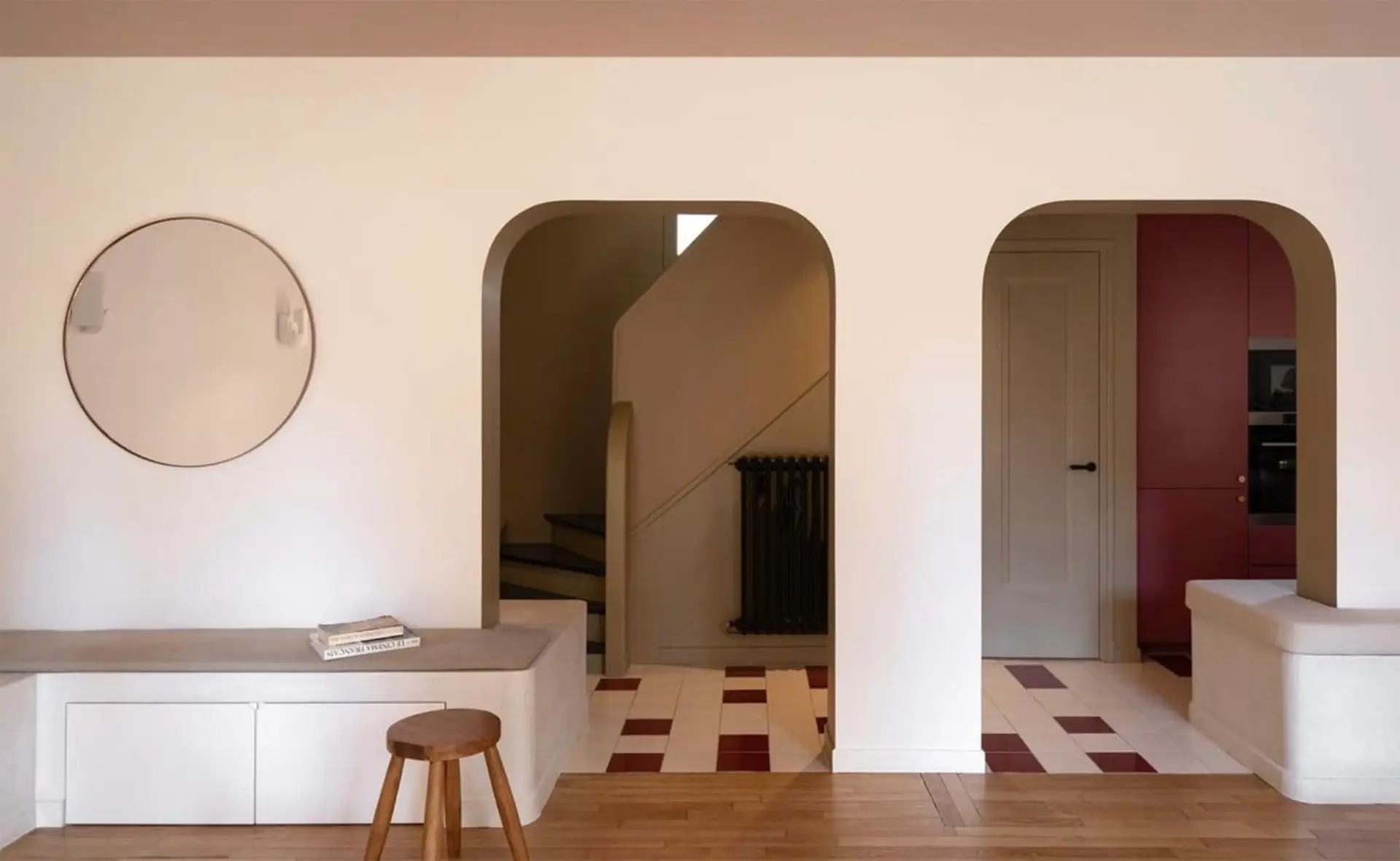 Mobilier tapissée et banquette sur-mesure pour maison d'architecte