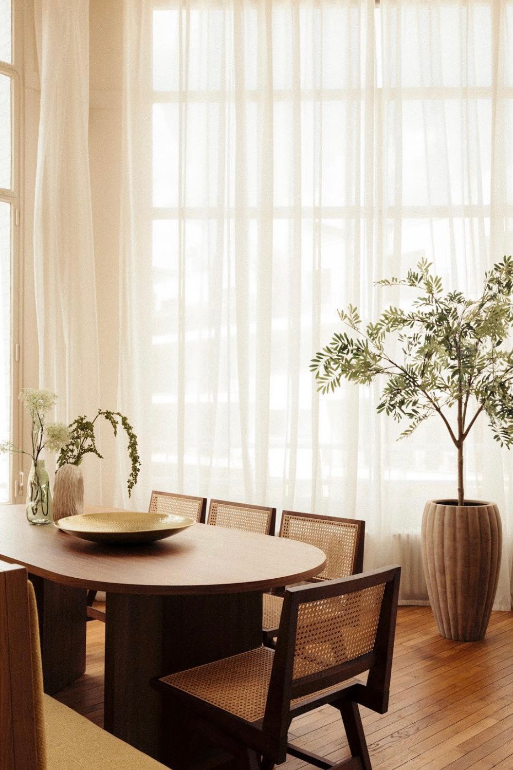 Voilages sur mesure pour verrière double hauteur