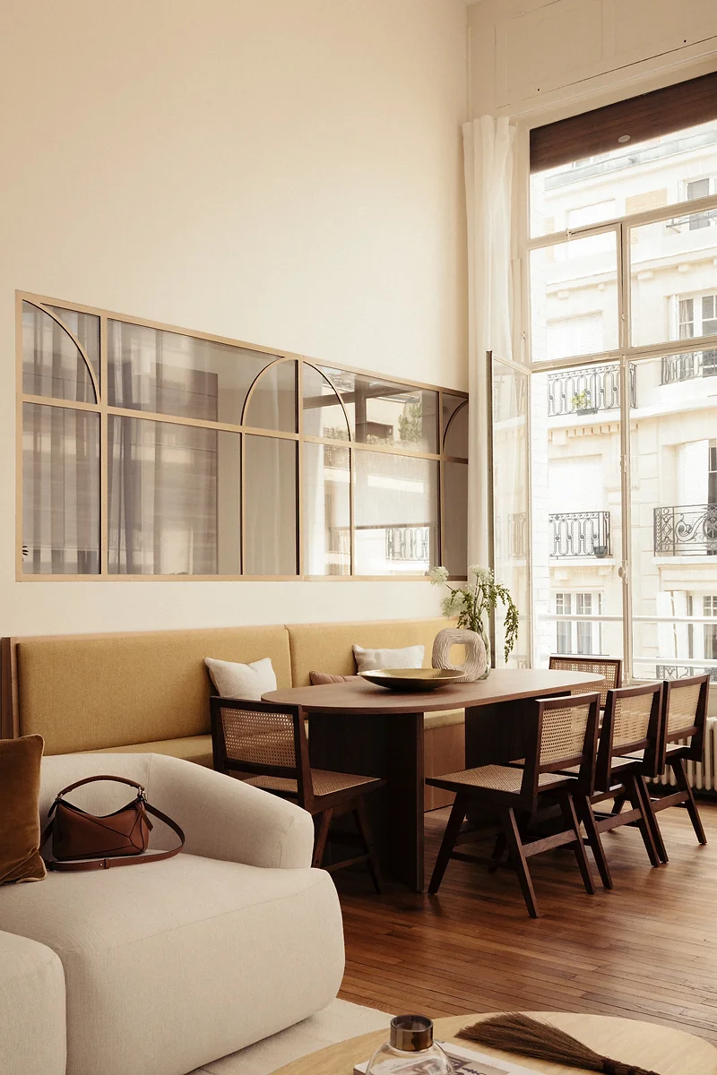 Voilages sur mesure pour verrière double hauteur